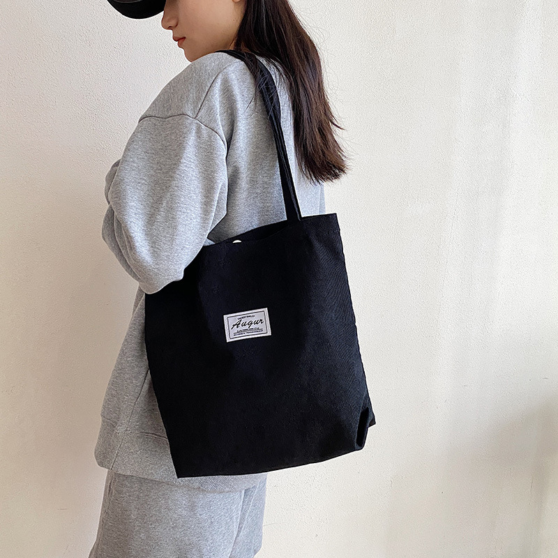 Simple Corduroy Tote Bag - Image 5