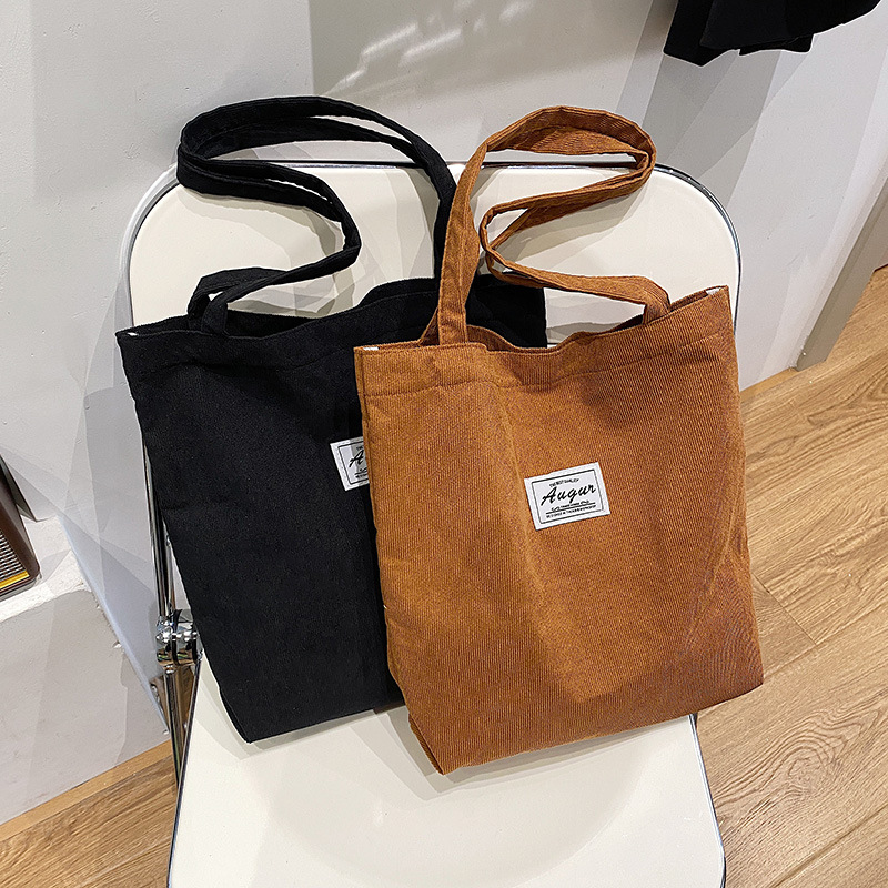 Simple Corduroy Tote Bag