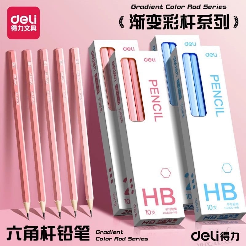 Deli 10 Pcs Gradient Color 2B Pencil Set