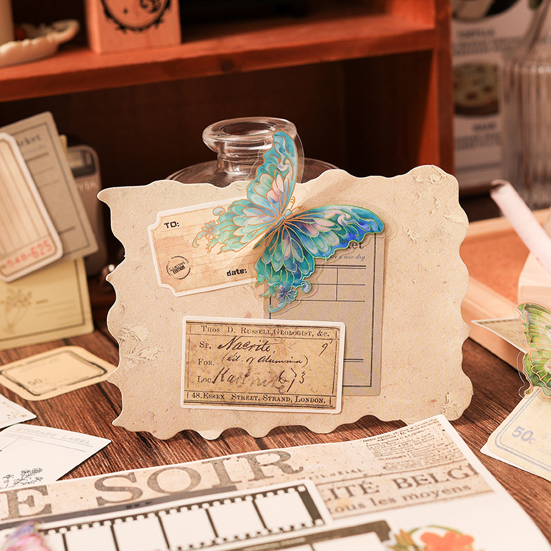 Nostalgic Retro Paper Stickers Set