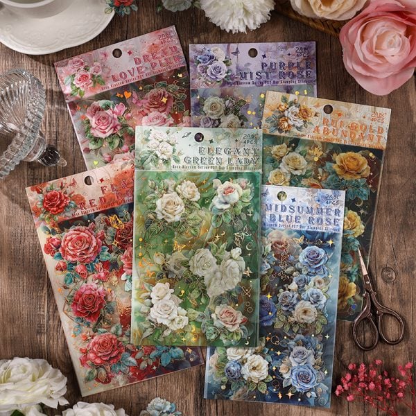Rose Flower Waterproof Pet Stickers