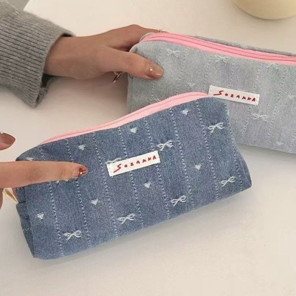 High Value Ins Style Denim Pencil Bag