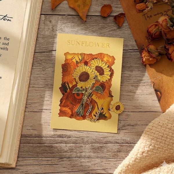 Aesthetic Flower Themed Metal Bookmark Main picture