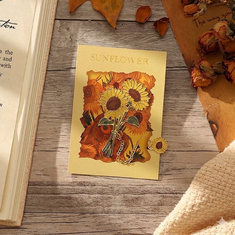 Aesthetic Flower Themed Metal Bookmark Main picture