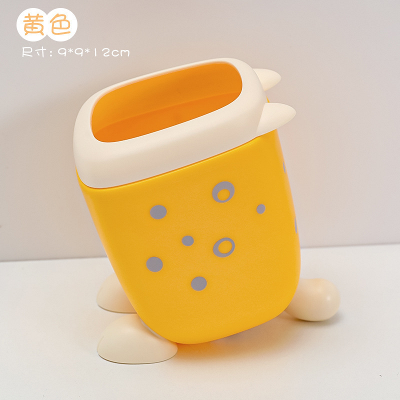 Creative Cartoon Leopard Pen Holder yellow
