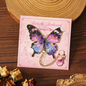Cute Butterfly Themed Metal Bookmark design 2