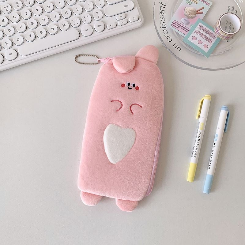 Cartoon Fruit Series Cute Pencil Bag pink bunny