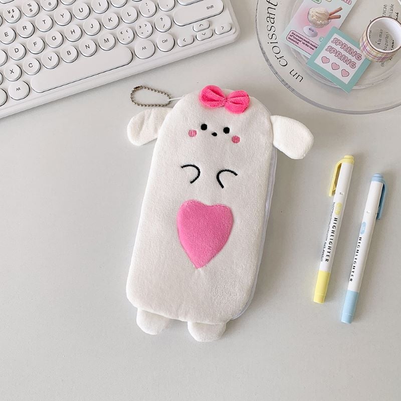 Cartoon Fruit Series Cute Pencil Bag white doll