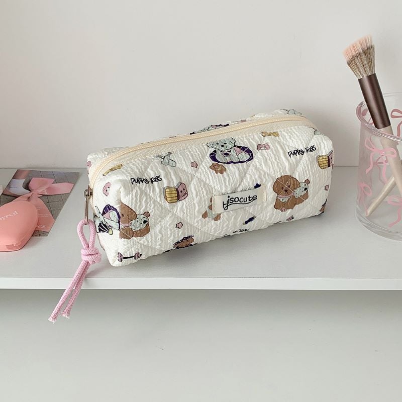 Cartoon Themed High Quality Large Pencil Pouch brown