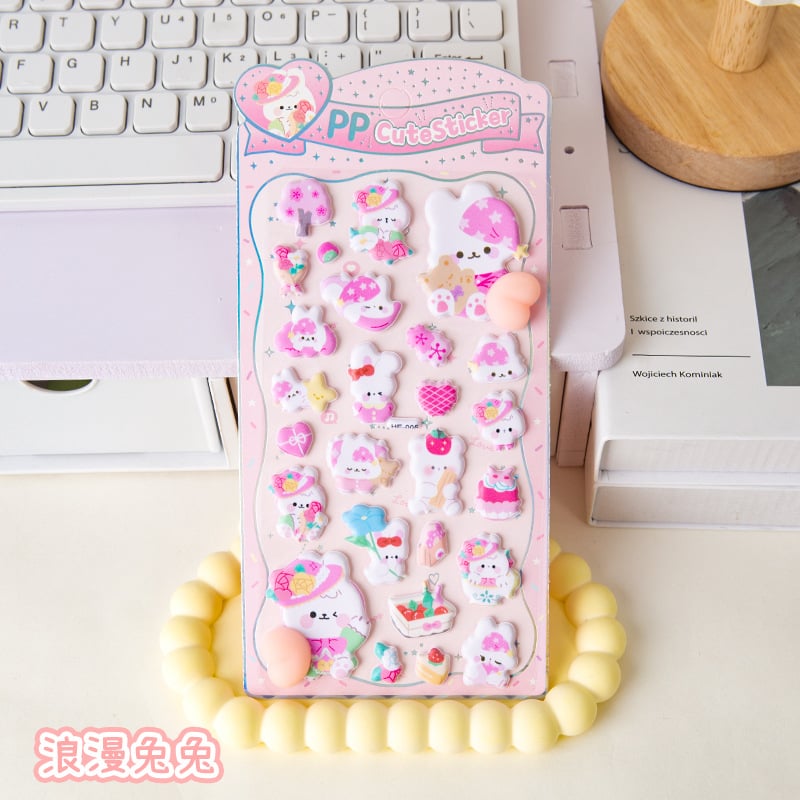 Creative 3D Animal Stickers romantic bunny