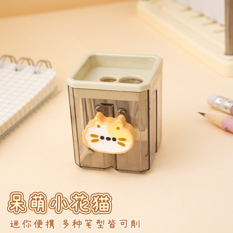 Cute Cartoon Double-Hole Pencil Sharpener cute little cat