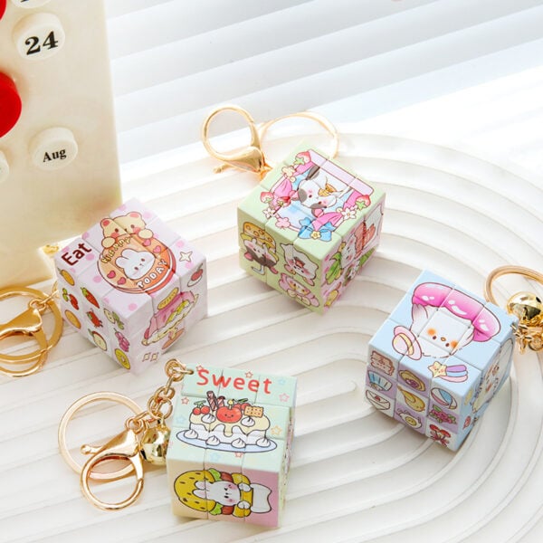 Puzzle Cube Cute Cartoon Keychain main 1