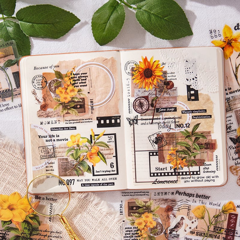 20 sheets Waterproof Vintage Style PET Stickers - Image 3