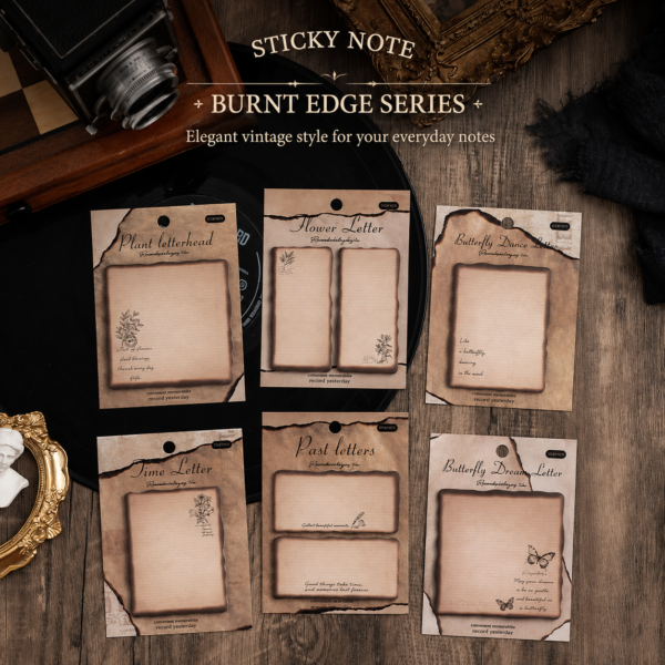 Burnt Themed Retro Sticky Notes main ww