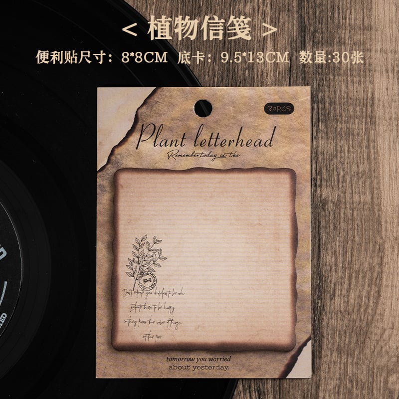Burnt Themed Retro Sticky Notes plant
