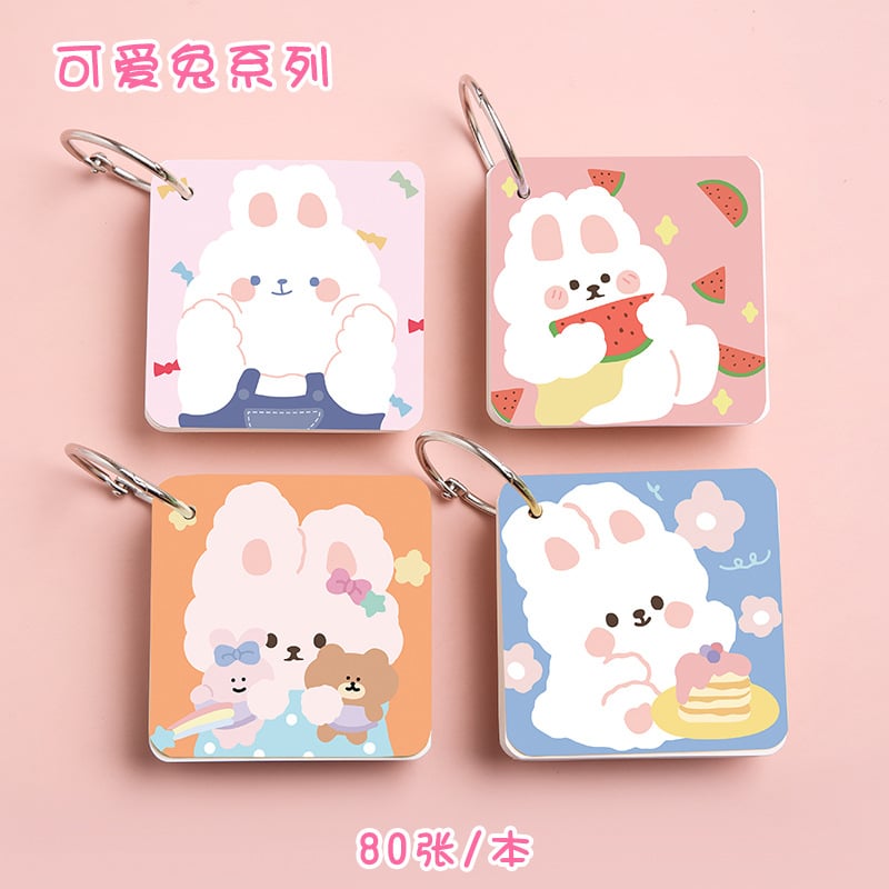 Cute Cartoon Ring Mini Notebook Cute Bunny