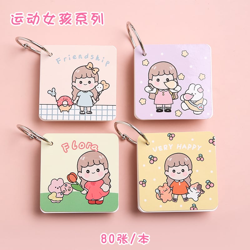 Cute Cartoon Ring Mini Notebook girl