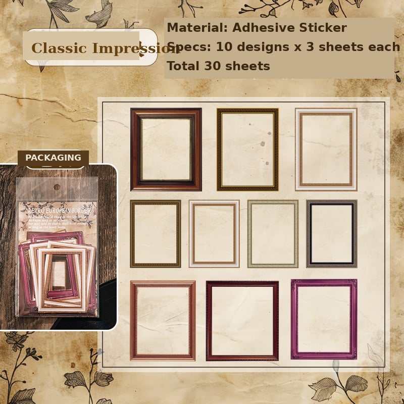 Vintage Border Themed Journal Frames 3
