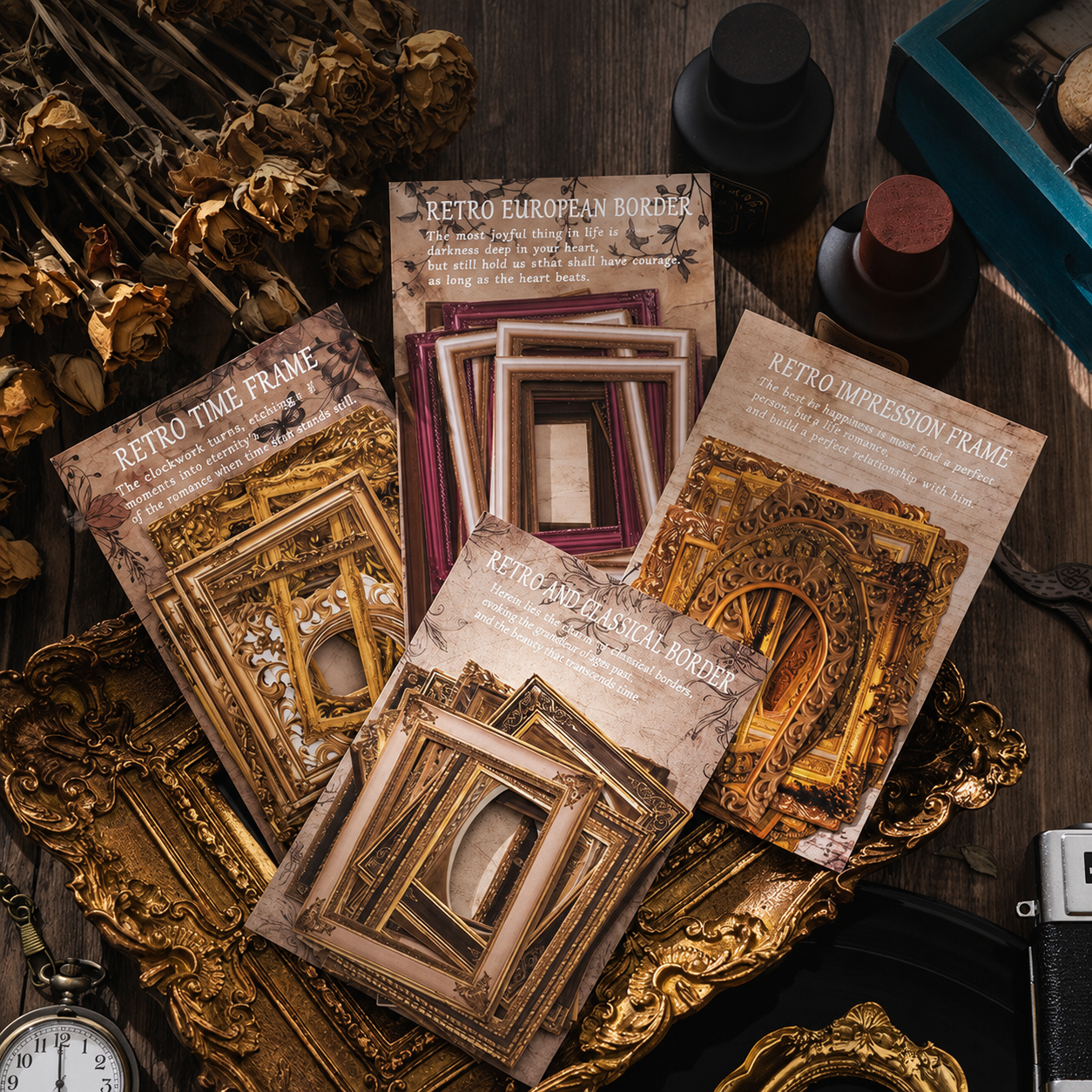 Vintage Border Themed Journal Frames Sticker