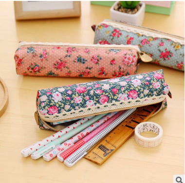 Vintage Themed Cute Mini Pencil Bag detail