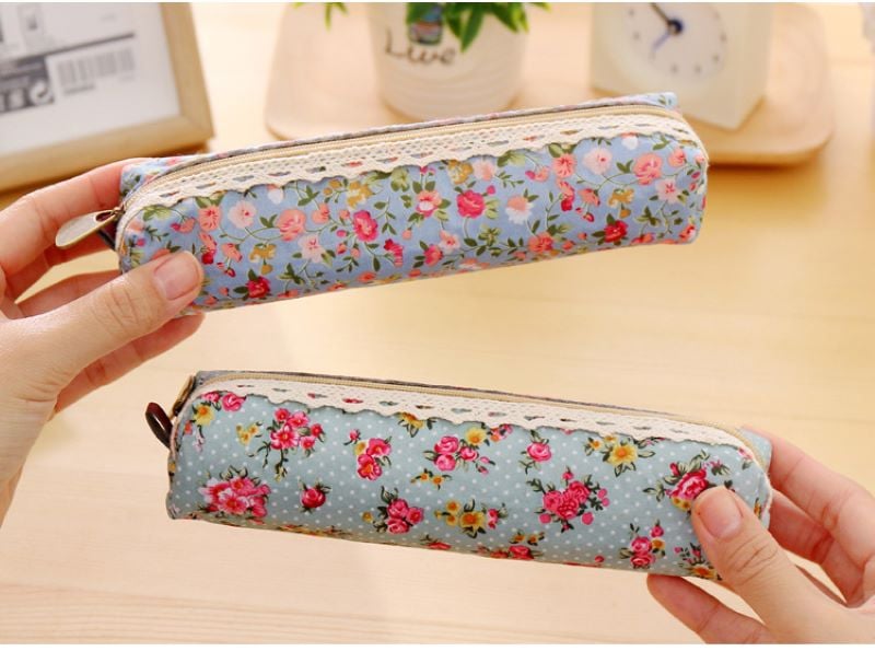 Vintage Themed Cute Mini Pencil Bag pastel main 2