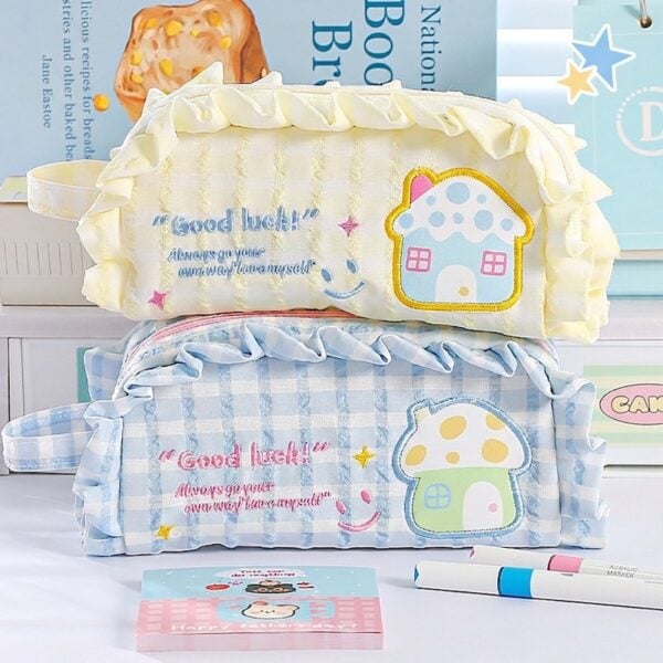 Cute Lucky House Large-Capacity Pencil Bag