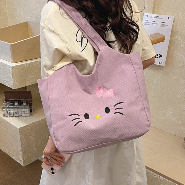Embroidered Large-Capacity Cartoon Shoulder Tote Bag